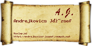 Andrejkovics József névjegykártya