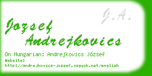 jozsef andrejkovics business card